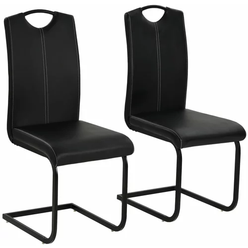 Konzolne blagovaonske stolice od umjetne kože 2 kom crne