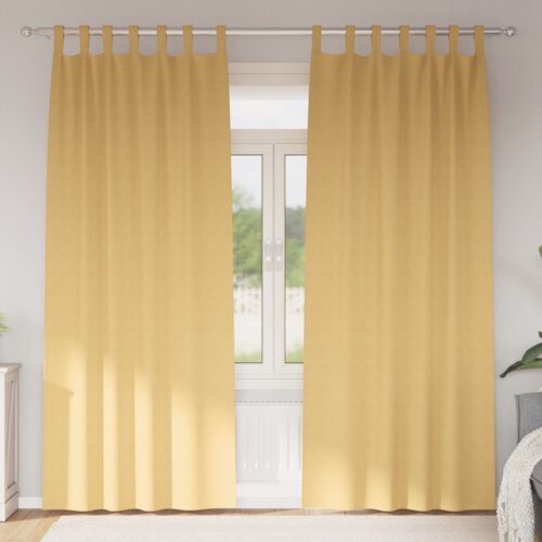 vidaXL Zavese z zavesami 2 pcs Bež 245 x 140 cm Poliester Cene