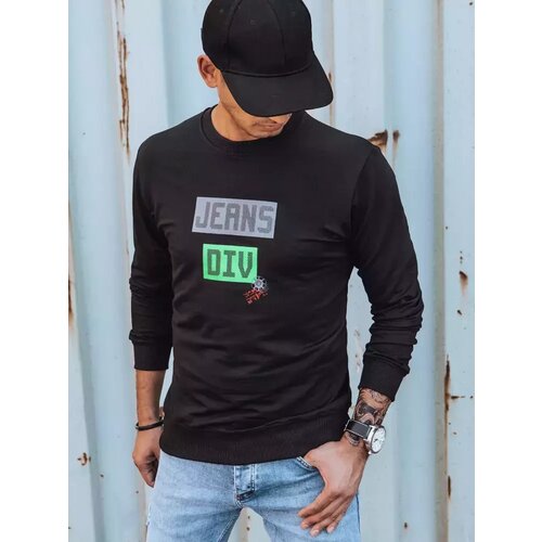 DStreet Bluza męska z nadrukiem czarna Slike