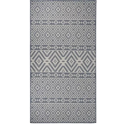  Zunanja preproga ploščato tkanje 80x150 cm modre črte