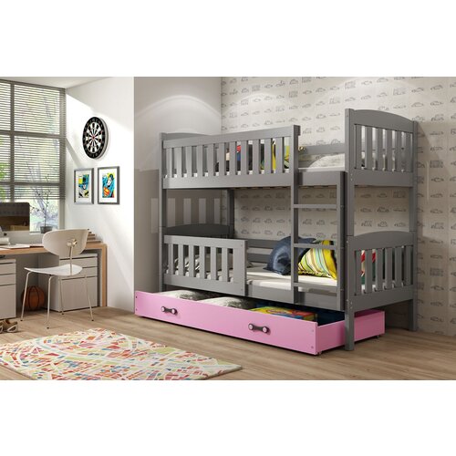BestBed KREVET NA KAT KUBUS 200X90 S LADICOM (VI�E BOJA) - GRAFIT-Roza Cijene