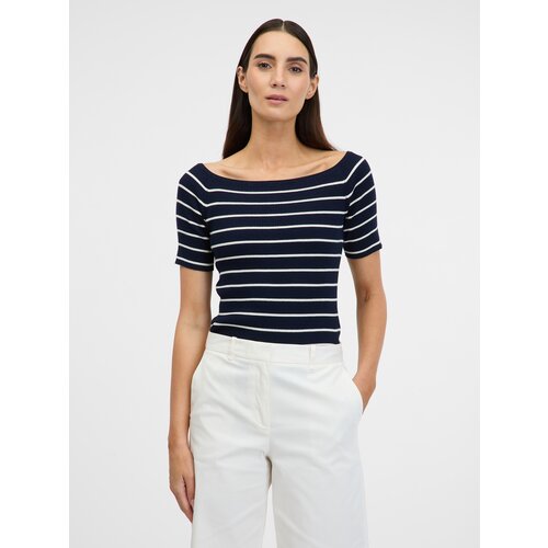Orsay Dark blue women&amp;#039;s T-shirt with three-quarter sleeves - Women&amp;#039;s Slike