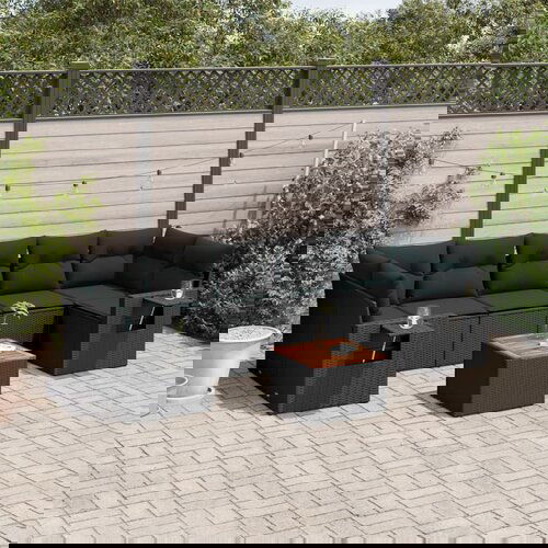 vidaXL 8-dijelni set vrtnih sofa od poliratana s jastucima crni Cijene