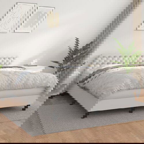 The Living Store Box spring postelja z vzmetnico bel 140x190 cm umetno usnje - Box Spring Postelja, (21517061) Slike