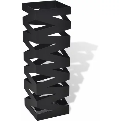 Crni četvrtasti stalak za kišobrane i štapove 48,5 cm