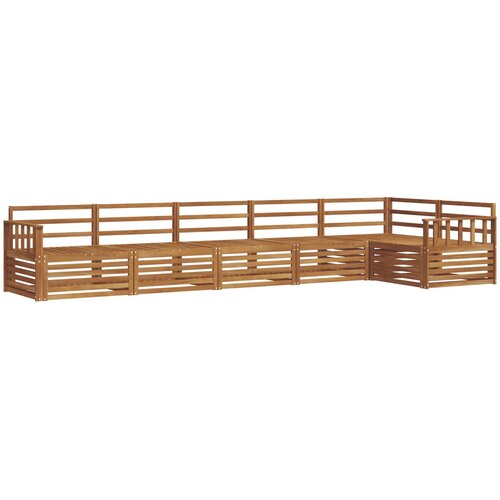  Set vanjskih sofa 6 kom. Prirodna Smeđa 406 x 168,5 x 73 cm Slike