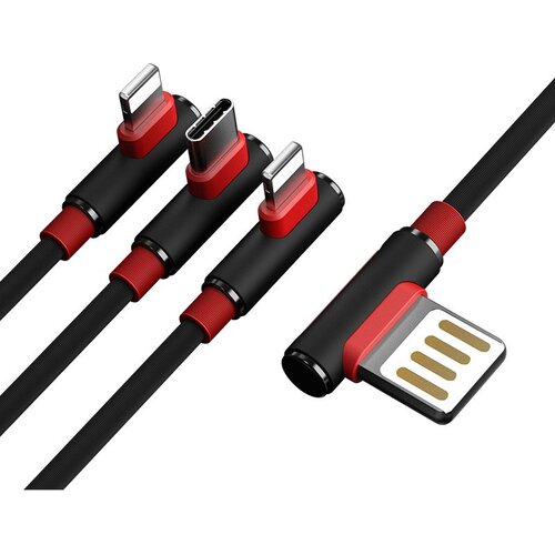 Proda Sparta USB - 2x Lightning / USB Typ C kutni kabel 5A 1m Slike
