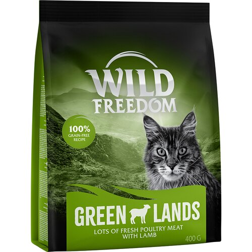 Wild Freedom suha mačja hrana 2 x 400 g po posebni ceni! - Adult &amp;quot;Green Lands&amp;quot; z jagnjetino - recept brez žit Slike
