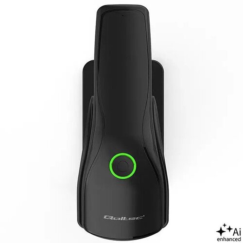 Qoltec 52750 &amp;ndash; Žični bralnik črtnih kodov 1D/2D in QR kod s postoljem, USB, črn Slike