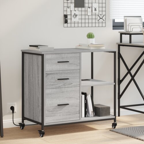vidaXL Pisarni&scaron;ka omara Siva sonoma 76 x 41 x 72 cm Konstruiran les Cene
