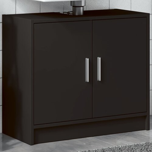 Ormarić za umivaonik crni 63 x 29 x 55 cm konstruirano drvo Cijene