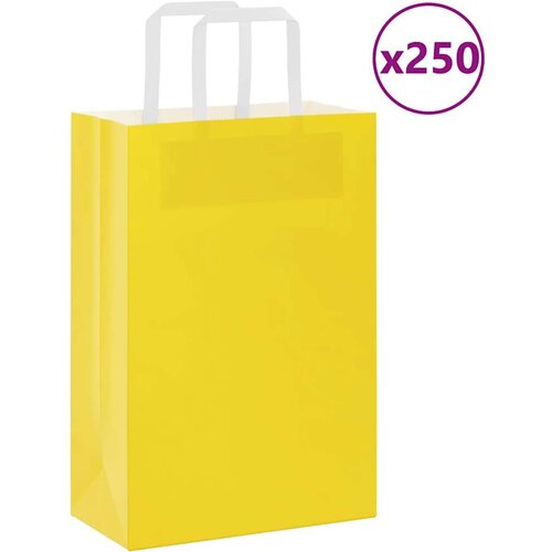  Papirnate vrećice 250 kom s ručkama žute 21x11x31 cm Cijene