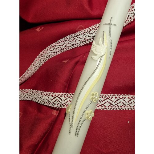  Krstne sveče s cvetjem, križcem in golobčkom KRSV 05 Cene