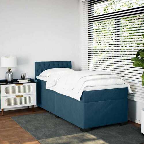 Box spring krevet s madracem tamnoplavi 80 x 200 cm bar&amp;scaron;unasti Slike