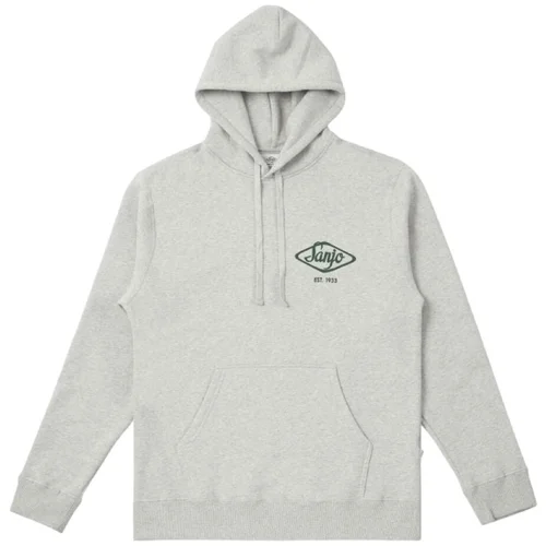 SANJO Hooded Flocked Logo - Grey Siva