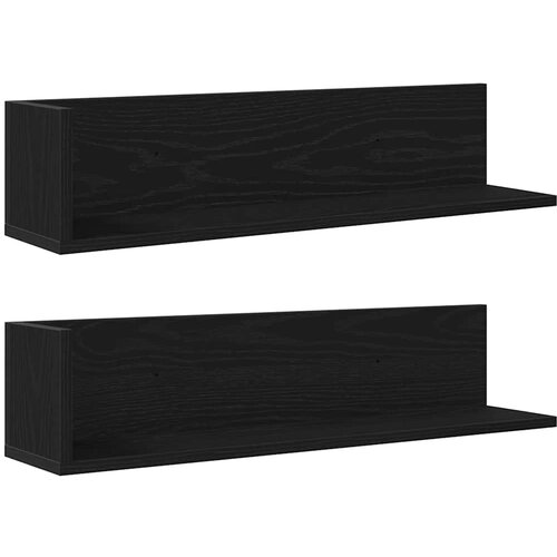 Maison Chic 2 kosi Stenske Police - Viseče police črna 75x16,5x16,5 cm inženirski les, (21793333) Slike