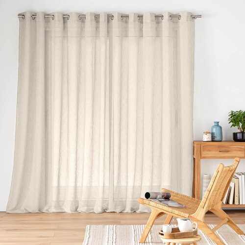 Douceur d int&amp;eacute;rieur Prosojna zavesa v naravni barvi 400x240 cm Carlin &amp;ndash; Slike