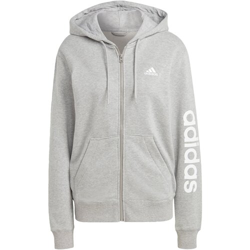 Adidas Sportski gornji dio trenirke 'Essentials Linear French Terry' siva melange / bijela Cijene