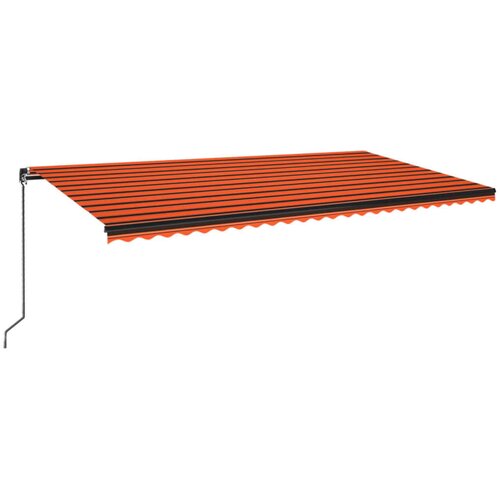 vidaXL Ročno zložljiva tenda z LED lučmi 600x350 cm oranžna in rjava, (20702517) Cene