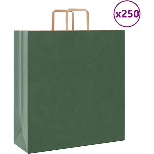 Papirnate vrećice 250 kom s ručkama zelene 45x17x48 cm Cijene