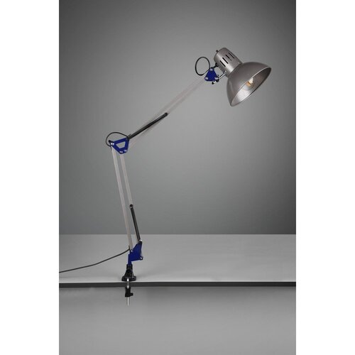  Stolna lampa sa savitljivom konstrukcijom/s hvataljkom u srebrnoj boji (visina 73,5 cm) Tajo &amp;ndash; Slike