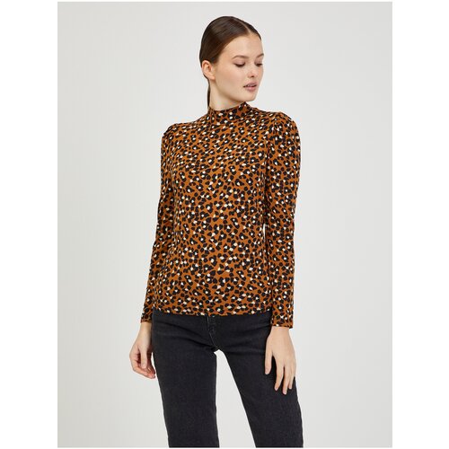 Orsay Brown Women's Patterned T-Shirt Paisy - Women Cene