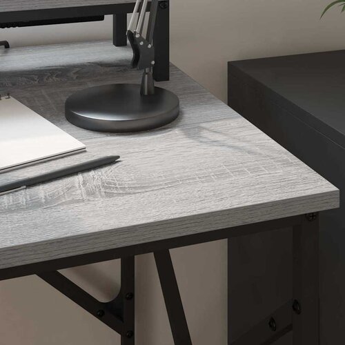  Stol s policom Siva Sonoma 100 x 50 x 86,5 cm Konstruirano drvo Slike