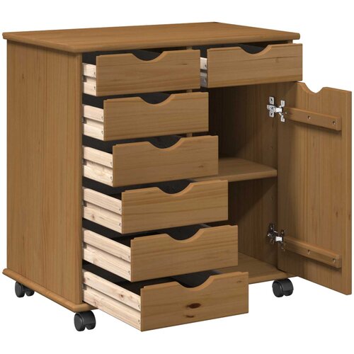  Mobilni ormar s kotačem Medeno smeđa 63,5 x 39 x 65,5 cm Slike