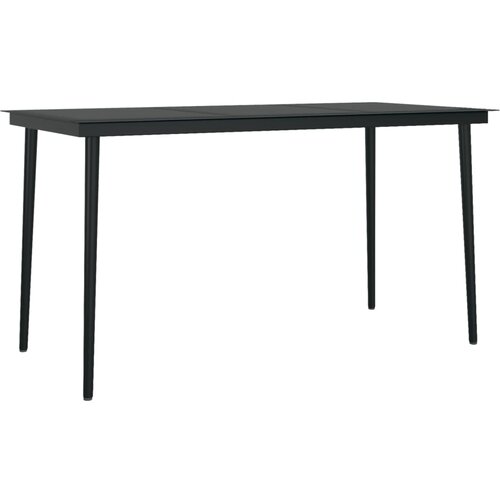 Maison Chic Vrtna miza - Vrtna jedilna miza črna 140x70x74 cm jeklo in steklo, (21715462) Cene