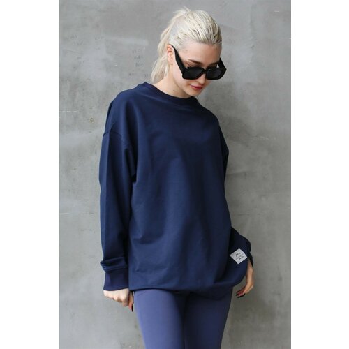Madmext Sweatshirt - Dark blue - Oversize Slike
