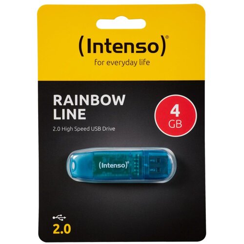  (Intenso) USB Flash drive 4GB Hi-Speed USB 2.0, Rainbow Line, PLAVI - USB2.0-4GB/Rainbow Cene
