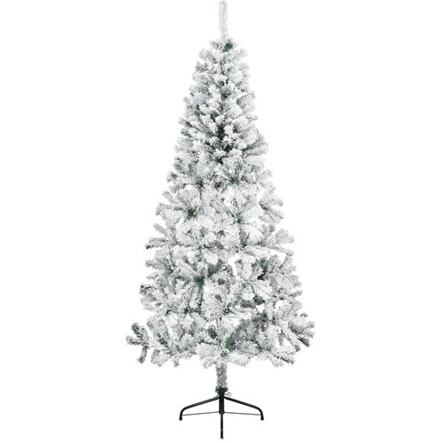  Umjetno božićno drvce 240 cm PVC i čelik Zelena i bijela - Zelena i bijela 240 cm Slike