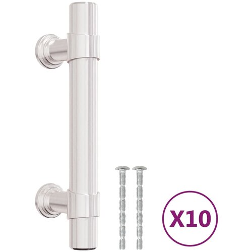 vidaXL Ročaji za omarico 10 kosov srebrna 64 mm nerjaveče jeklo, (21415984) Cene