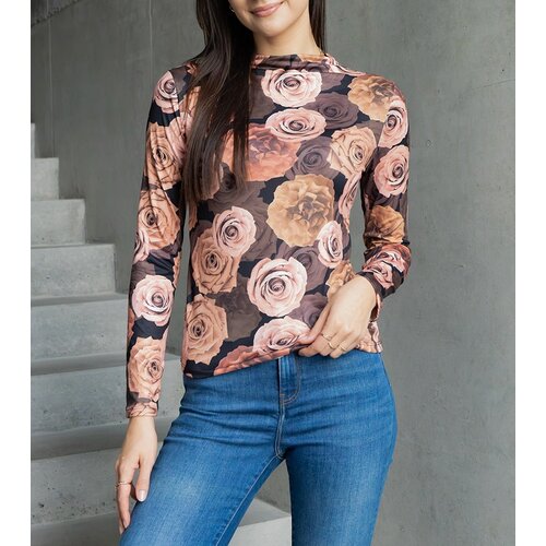 Gemre Dark beige blouse decorated with Amaya print Cijene