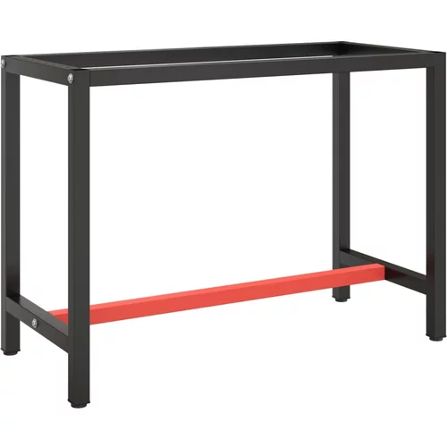  za radni stol mat crni i mat crveni 110x50x79 cm metalni
