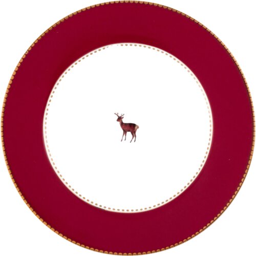 Pip Studio Love Birds - krožnik Deer Dark Red - 17 cm Slike