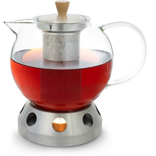 Klarstein Glaswerk Sencha, dizajnerski čajnik, s drvenim grijačem Glaswerk Hibiscus , 1,3 l, umjetno cjedilo