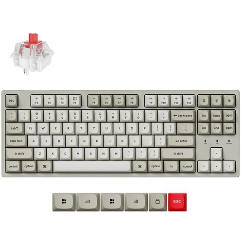 KEYCHRON C1 Pro 8K QMK Žična Mehanska Tipkovnica po meri / RGB Led / Super Red / C1PX-M1, (5000129552) Slike