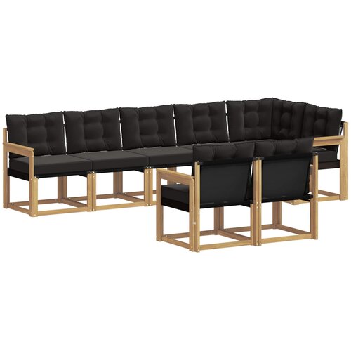 vidaXL Zunanja garnitura za sedenje z blazino 8 pcs Bela in črna, (5000282098) Cene