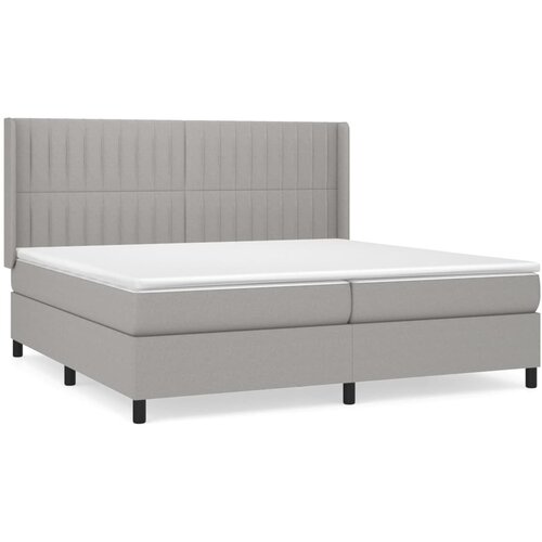 Maison Chic Box spring postelja - Vzmetna postelja z vzmetnico svetlo siva 200x200 cm blago SL13429, (21908091) Cene