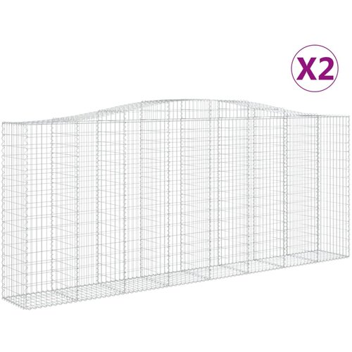  Lučne gabionske ko&amp;scaron;are 2 kom 400x30x160/180cm pocinčano željezo Slike