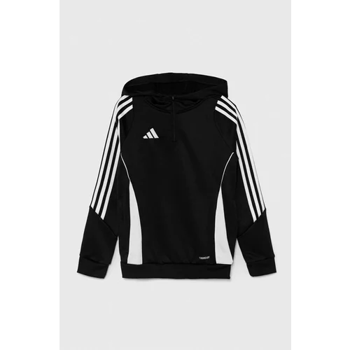 Adidas Otroški pulover TIRO24 TRHOODY črna barva, s kapuco, IJ9960