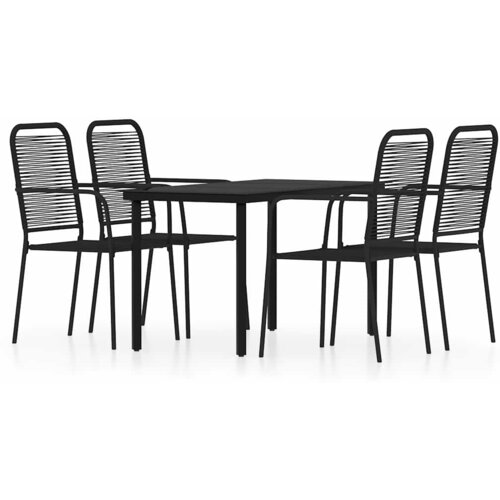  5-dijelni vrtni blagovaonski set crni Crna Dužina stola 140 cm Slike