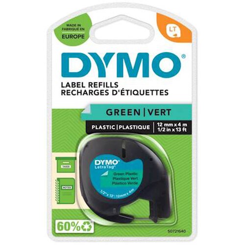 Dymo Trak LTAG 91204, 12 mm / 4 m (črno/zelen), original Slike