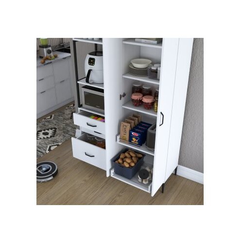 Hanah home JE142 - 3106 white multi purpose cabinet Slike