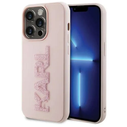  Trdo ohišje za Apple iPhone 15 Pro Max 3D Rubber Karl Glitter, Roza, (21244325) Cene