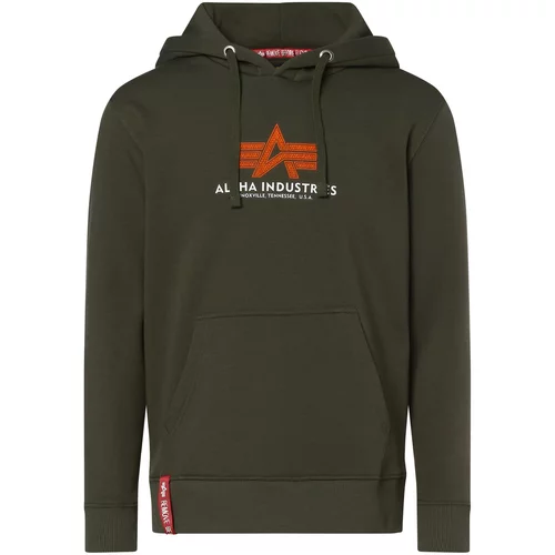 Alpha Industries Sweater majica kaki / narančasta / bijela