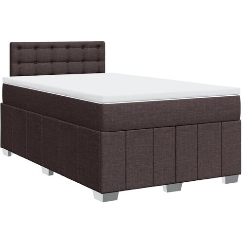 vidaXL Box spring postelja z vzmetnico temno rjav 120x200 cm blago, (21304646) Cene