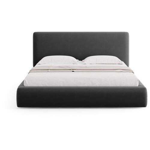 Cosmopolitan Design Temno siva oblazinjena zakonska postelja s prostorom za shranjevanje z letvenim dnom 160x200 cm Colonel &amp;ndash; Slike