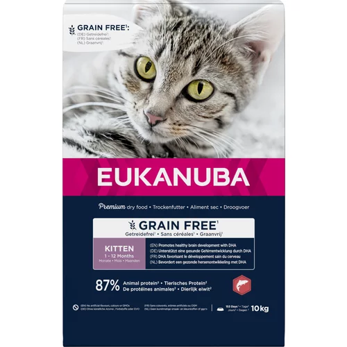 Eukanuba Kitten Grain Free z lososom - Varčno pakiranje: 2 x 10 kg